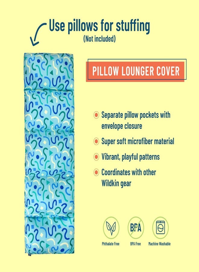 Wildkin Kids Microfiber Floor Lounger - Travel-Friendly, Sleepovers, Pillow Not Included - Confetti Blue - Image 2