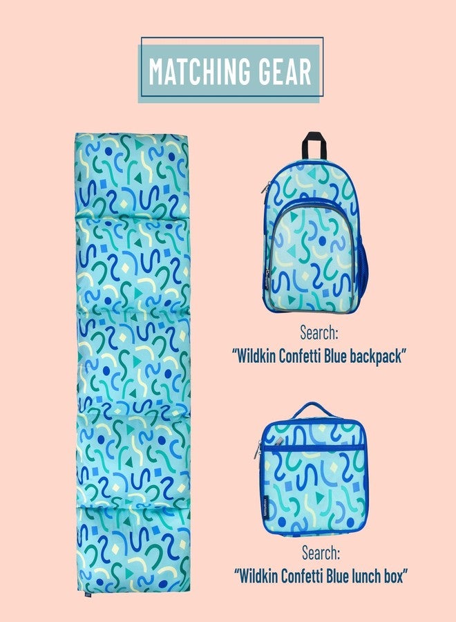 Wildkin Kids Microfiber Floor Lounger - Travel-Friendly, Sleepovers, Pillow Not Included - Confetti Blue - Image 3