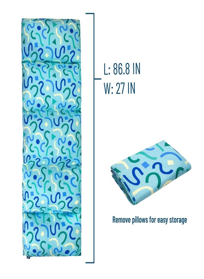 Wildkin Kids Microfiber Floor Lounger - Travel-Friendly, Sleepovers, Pillow Not Included - Confetti Blue - Image 5
