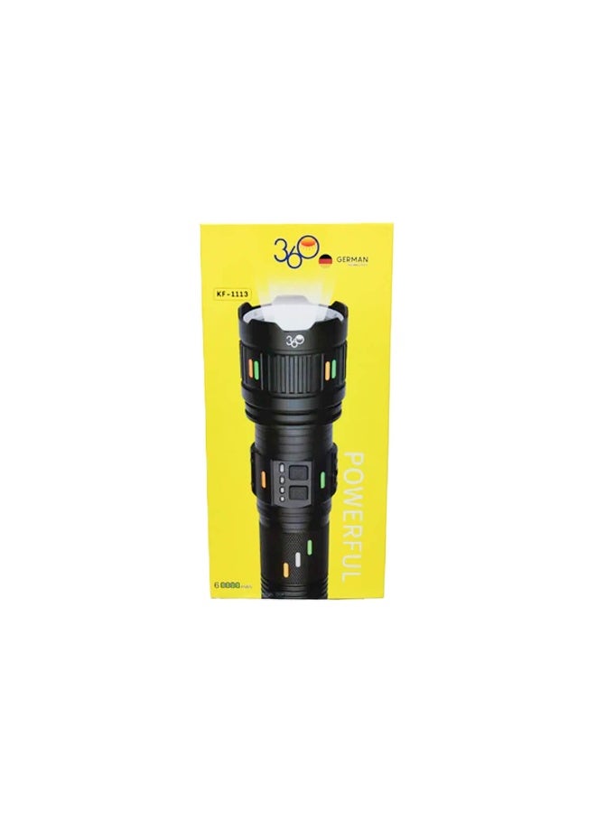 POWERFUL 360 KF-1113 Powerful Rechargeable LED Flashlight 60000mAh Power Bank Tactical Torch - Image 1
