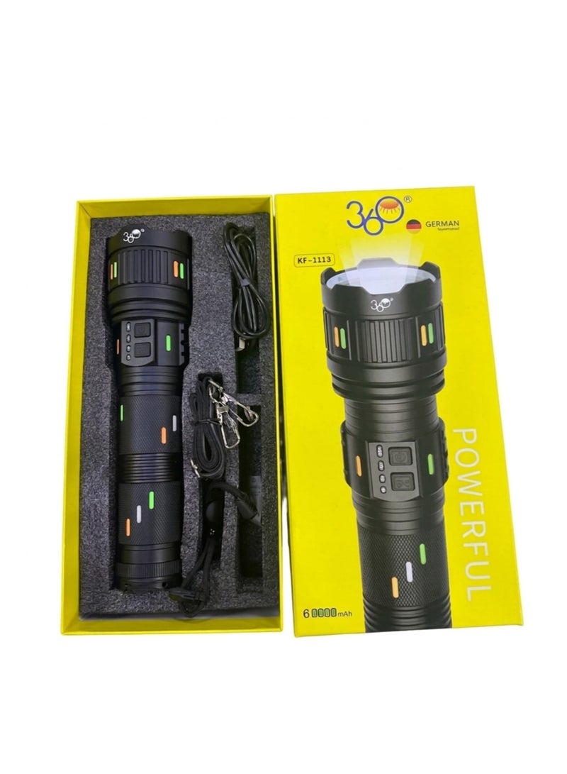 POWERFUL 360 KF-1113 Powerful Rechargeable LED Flashlight 60000mAh Power Bank Tactical Torch - Image 2
