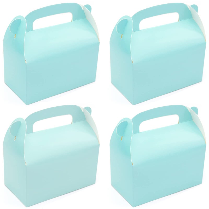 Oletx 30Pack Blue Party Favor Treat Boxes Goodie Boxes Gable Paper Gift Boxes with Handles Perfect for Prince Party and Baby Boy Shower Decoration Supplies