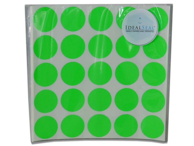 IDEALSEAL Color Coding Labels Super Bright Fluorescent Neon Round Circle Dots for Organizing Inventory 1 Inch 500 Total Adhesive Stickers (Fluorescent Green) - Image 1