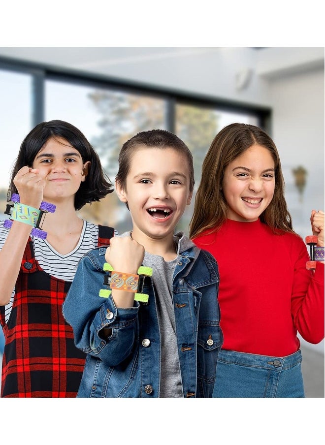 Generic Pull Back Skateboard Slap Bracelets, Set of 4, Skateboard Bracelets for Kids with Pullback Motion, Wristbands for Children in 4 Different Designs, Skate Board Party Favors, Teenager Children Toys  - Image 5