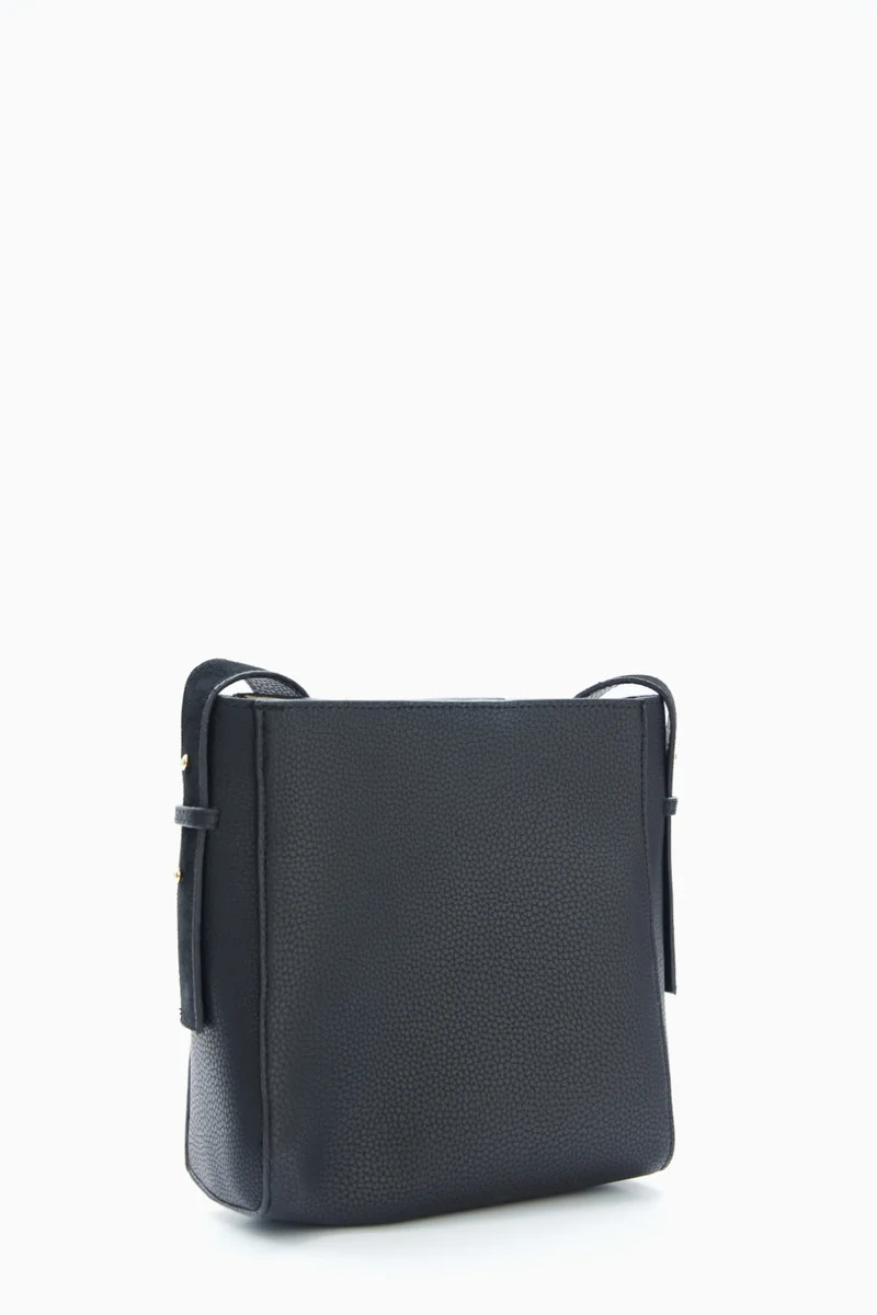 Wecre8 Black Modern Buckle Shoulder Bag by WECRE8