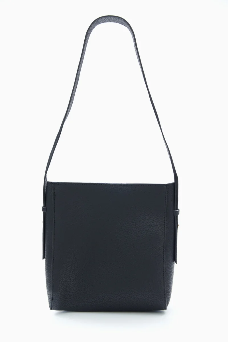 Wecre8 Black Modern Buckle Shoulder Bag by WECRE8