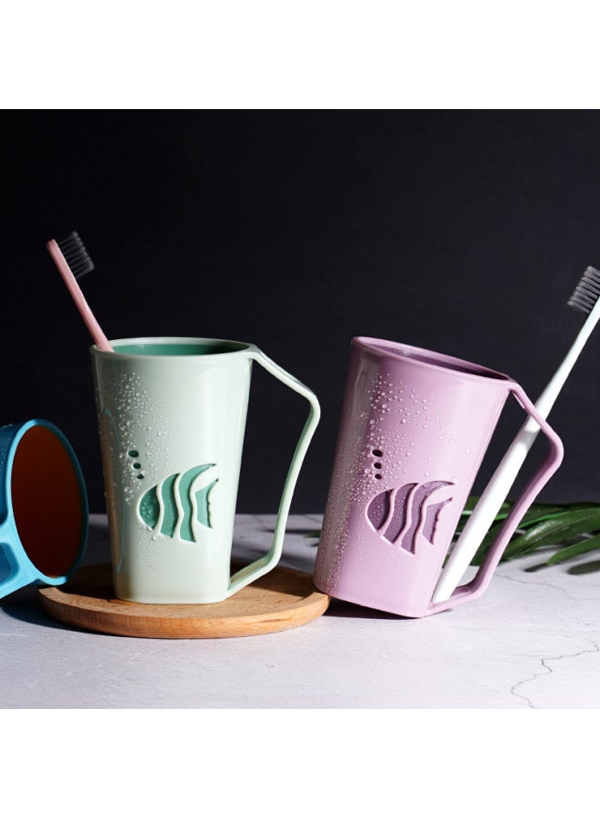 Inverted Creative Mouthwash Cup Couple Brushing Mug Simple Household Plastic Toothbrush Cup Children's Wash Cup-Color:Double Color Cup-lotus Root Powder-Capacity:301-400ml  - Image 5