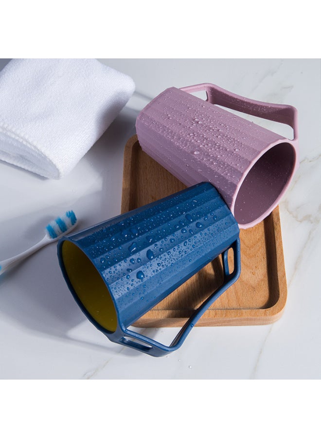 Inverted Creative Mouthwash Cup Couple Brushing Mug Simple Household Plastic Toothbrush Cup Children's Wash Cup-Color:Double Color Cup-lotus Root Powder-Capacity:301-400ml  - Image 2