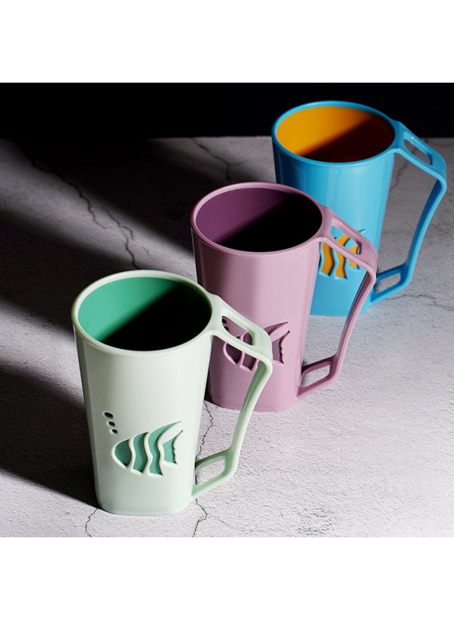 Inverted Creative Mouthwash Cup Couple Brushing Mug Simple Household Plastic Toothbrush Cup Children's Wash Cup-Color:Double Color Cup-lotus Root Powder-Capacity:301-400ml  - Image 4