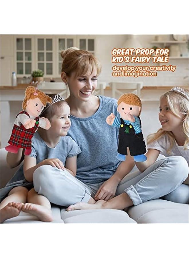 كيفانير مجموعة دمى يد من 6 قطع مقاس 11.8 انش، دمى مسرح للام والاب والابن والابنة والاجداد لرواية القصص والتعليم ومرحلة ما قبل المدرسة ولعب الادوار (تصميم اساسي) - Image 5