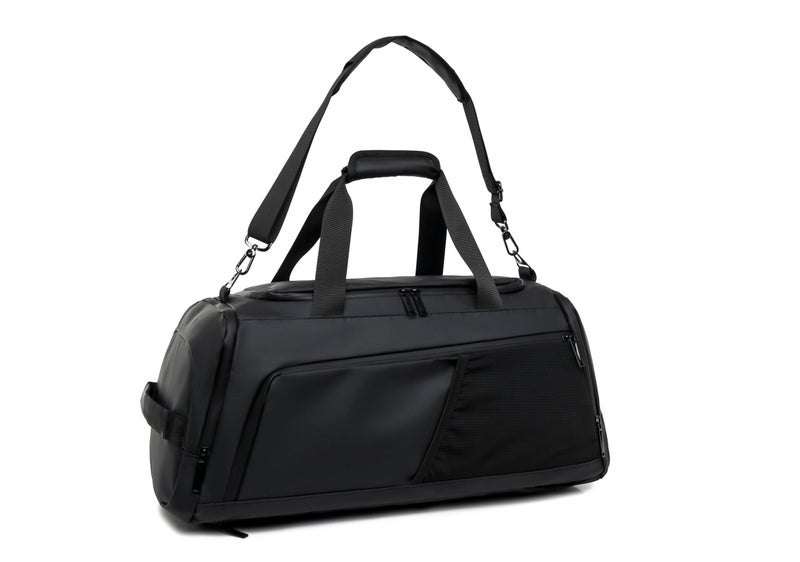 Dawnwake Men's Gym Bag Large Capacity Training Fitness Workout Sports Bag Dry-Wet Bags Business Travel Bag with Shoes Pouch (Black) - Image 2