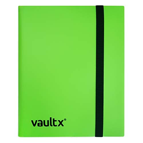 Vault X 4 Pocket Standard Strap Binder, Holds 160 Trading Cards in 20 Side-Loading Pages (Green) - Image 1