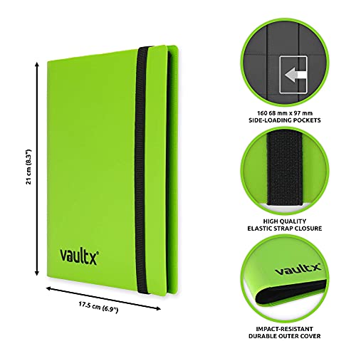 Vault X 4 Pocket Standard Strap Binder, Holds 160 Trading Cards in 20 Side-Loading Pages (Green) - Image 3