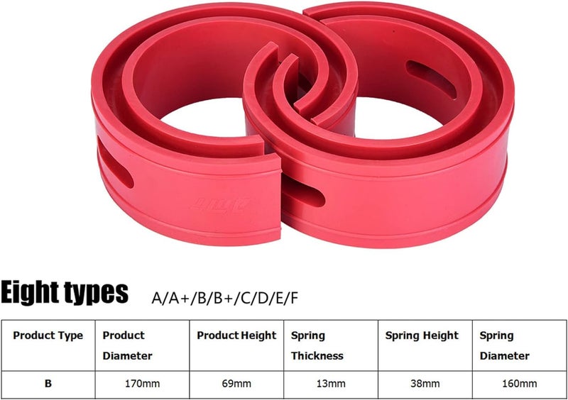 AUTO MT نوع C- BUFFER مطاطي ثقيل لتحميل السيارة لزيادة ارتفاع السيارة، ممتص الصدمات 2 قطع - Image 4