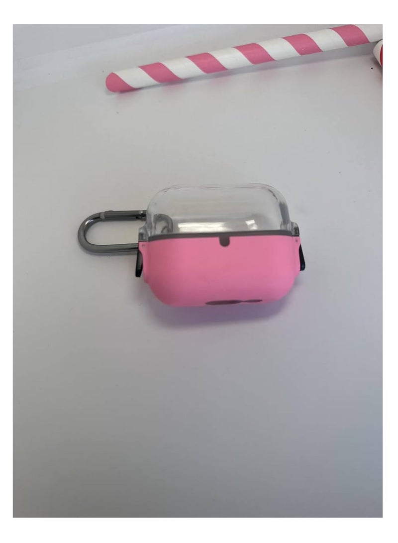 case Compatible with Samsung Galaxy Buds 3 Pro/Buds 3 Case Full-Body Shockproof Double Secure Lock with Carabiner Auto Open (Pink) - Image 1