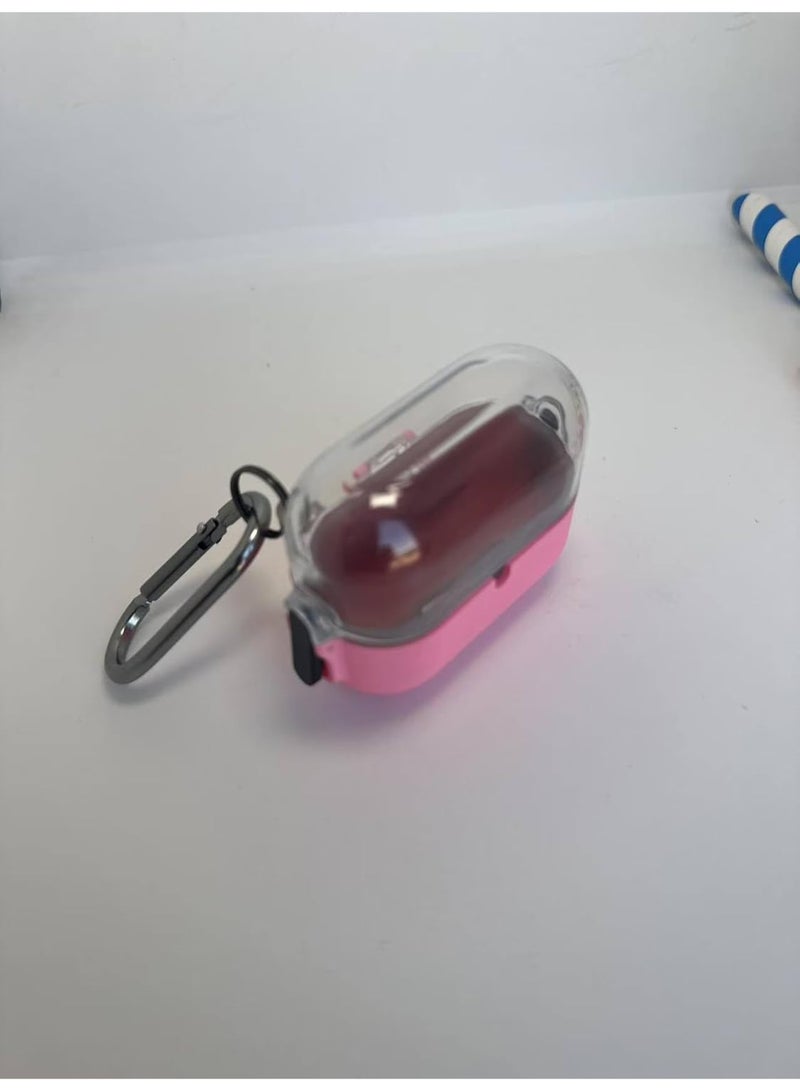 case Compatible with Samsung Galaxy Buds 3 Pro/Buds 3 Case Full-Body Shockproof Double Secure Lock with Carabiner Auto Open (Pink) - Image 2