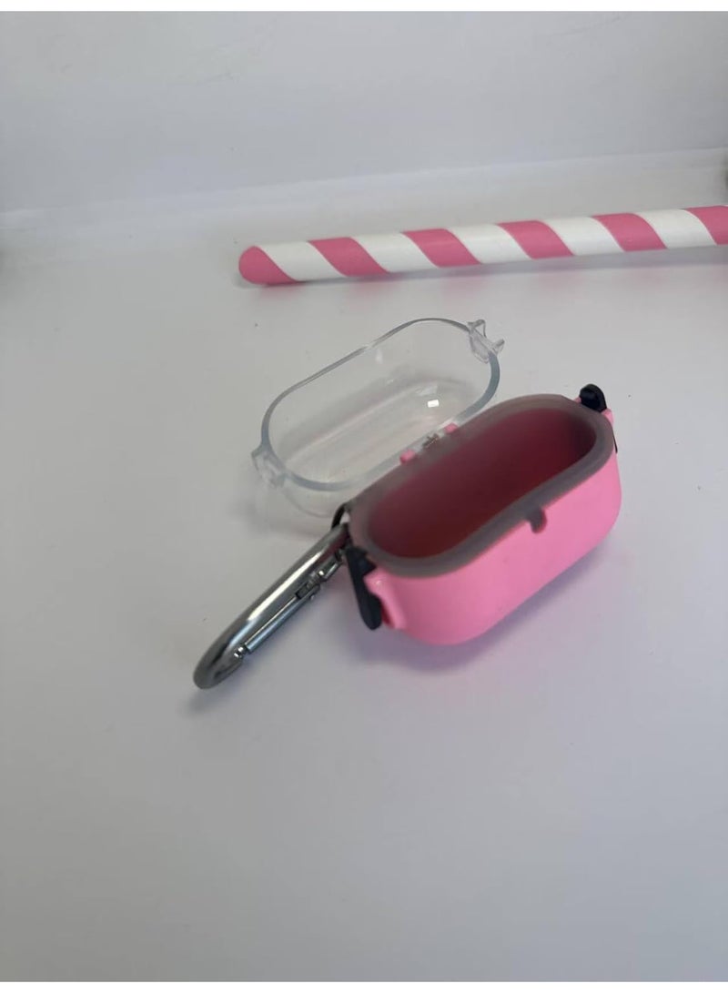 case Compatible with Samsung Galaxy Buds 3 Pro/Buds 3 Case Full-Body Shockproof Double Secure Lock with Carabiner Auto Open (Pink) - Image 3