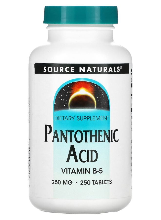 Pantothenic Acid 250 mg 250 Tablets