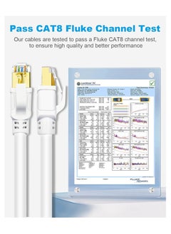 erorex CAT 8 Ethernet Cable, 0.5m High Speed 40Gbps 2000MHz Indoor & Outdoor Network Internet LAN SFTP Patch Cord with Gold Plated RJ45 Connector for Gaming, Router, Modem, Xbox, PCs (0.5m White)  - Image 2
