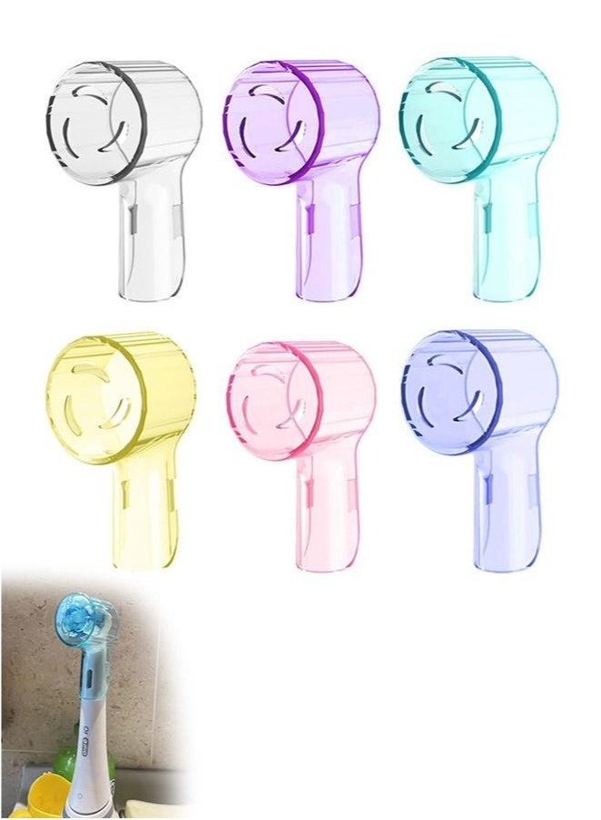 6 Pcs Toothbrush Head Holder Covers, Acrylic Dustproof Toothbrush Protective Case, Toothbrush Head Protector Shell for Travel Home Office Camping School (Colorful)  - Image 1