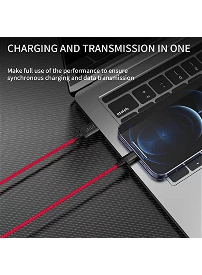 Lightning Cable[Apple MFi Certified] 3.3ft,Nylon Braided Fast Charging iPhone Charger Cord Compatible with iPhone 14 13 12 11 Pro Max XR XS X 8 7 6 Plus SE and More(Red)