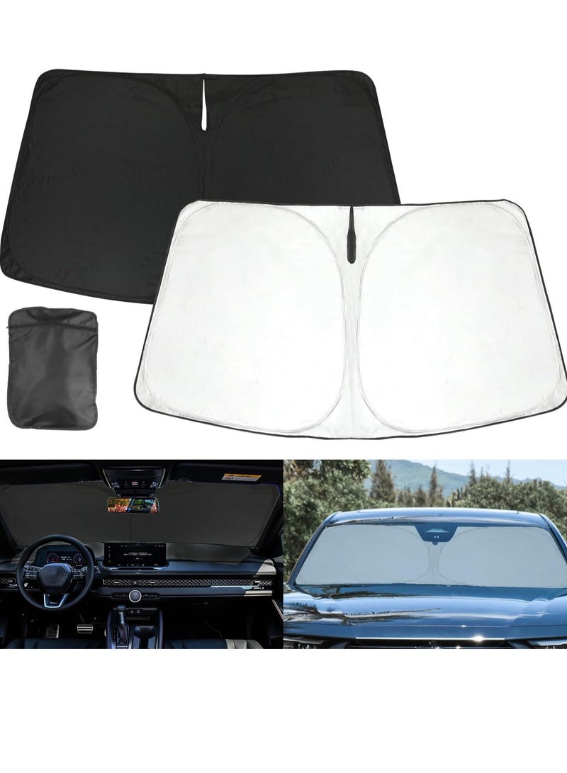 TRASSLE 2 Pack Car Windshield Sun Shade, Universal Cars Sun Shade,140 x 70cm Foldable Auto Interior Sun Protection, Sun Visor Protector Fits for Most Car, Truck, SUV, Keeps Your Vehicle Cool - Image 1