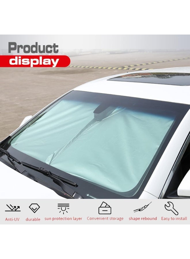 TRASSLE 2 Pack Car Windshield Sun Shade, Universal Cars Sun Shade,140 x 70cm Foldable Auto Interior Sun Protection, Sun Visor Protector Fits for Most Car, Truck, SUV, Keeps Your Vehicle Cool - Image 3