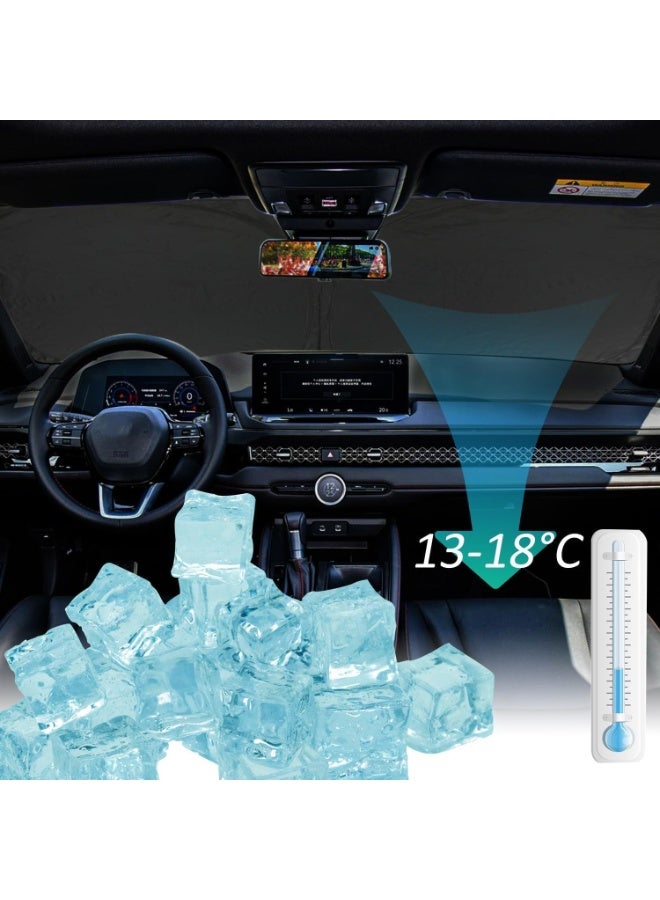 TRASSLE 2 Pack Car Windshield Sun Shade, Universal Cars Sun Shade,140 x 70cm Foldable Auto Interior Sun Protection, Sun Visor Protector Fits for Most Car, Truck, SUV, Keeps Your Vehicle Cool - Image 4