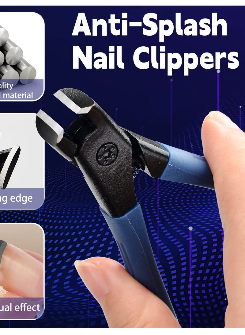 Excefore Nail Clippers for Thick Nails, Toenail Clippers, Heavy Duty Nail Clippers for Thick Toenails, Stainless Steel Toenail Clippers with Fingernail File, Professional Nail Trimming Tools - Image 2