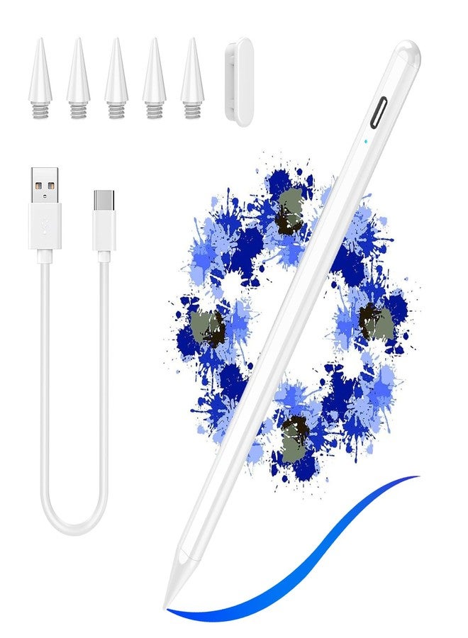 COO Stylus Pen for iPad, Magnetic Stylus iPad Pen (White01, 1 Plus 5 Pen Tips & 80cm Cable) - Image 1