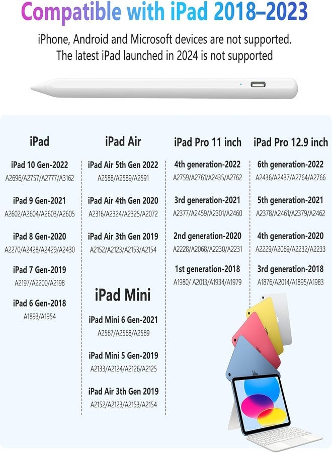 COO Stylus Pen for iPad, Magnetic Stylus iPad Pen (White01, 1 Plus 5 Pen Tips & 80cm Cable) - Image 2