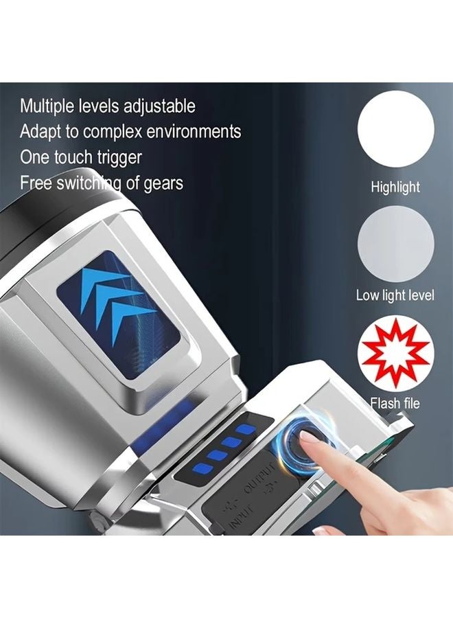 1pc Portable USB Rechargeable LED Headlamp With Battery Display And USB Output For Fishing Hiking - Image 4