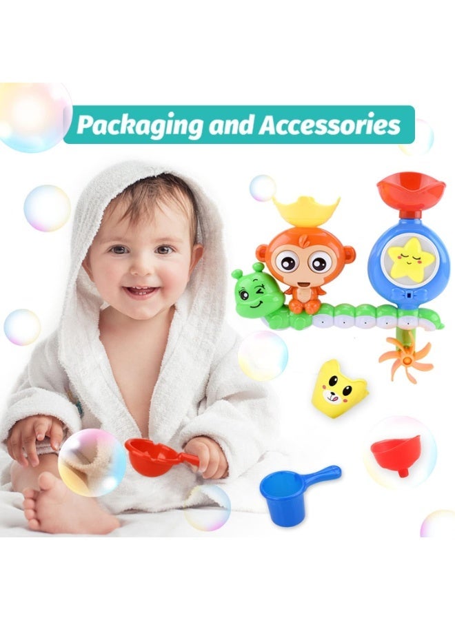 Halamodo Bath Toys for Toddlers Ages 1-3 Year, Lovely Monkey & Caterpillar | Preschool New Born Baby Bathtub Water Toys, 2 Strong Suction Cups - Image 5