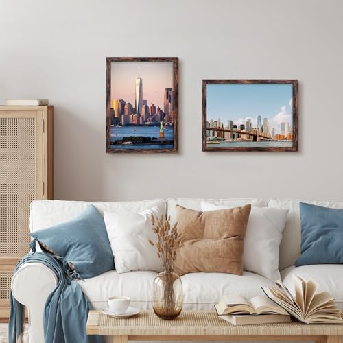 BESCRCL 19.25x26.75 Picture Frame Brown, Poster Frames Wall Hanging, Display Pictures 19.25 x 26.75 without Mat, 1 Pack - Image 4