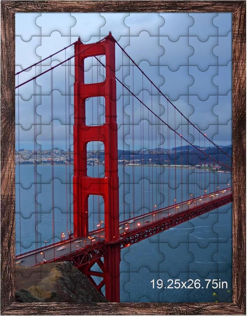 BESCRCL 19.25x26.75 Picture Frame Brown, Poster Frames Wall Hanging, Display Pictures 19.25 x 26.75 without Mat, 1 Pack - Image 1