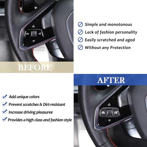 Daeiclru Real Carbon Fiber Steering Wheel Volume Control Button Cover Compatible with Corvette C8 20202025 Steering Wheel Volume Adjustment Decorative Sticker Interior Accessories Black - Image 3
