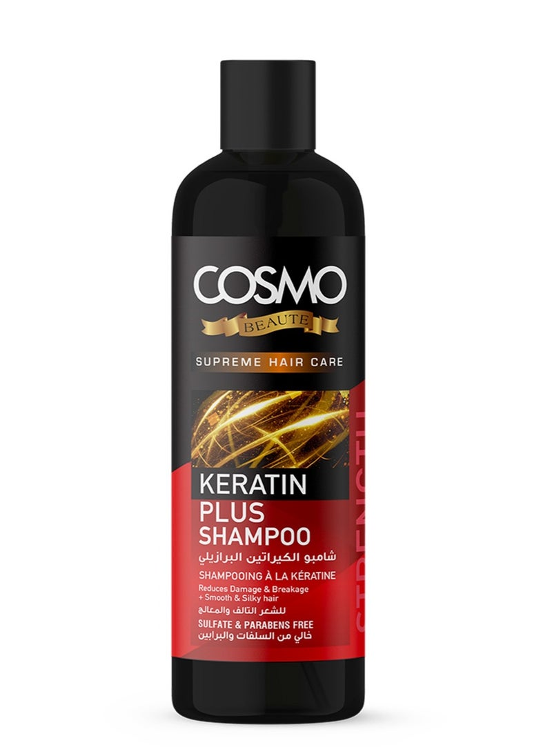 COSMO Supreme Hair Care Keratin Plus Shampoo Sulfate And Parabens Free 500Ml 