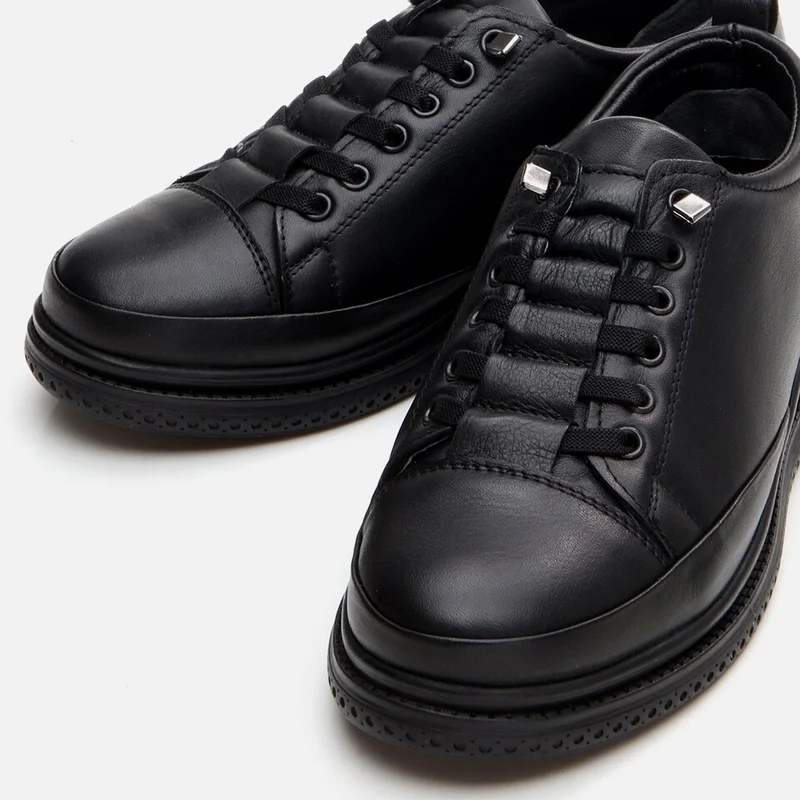 Hotiç 01AYH294540A100 GENUINE Leather Black Women's Sports Shoes