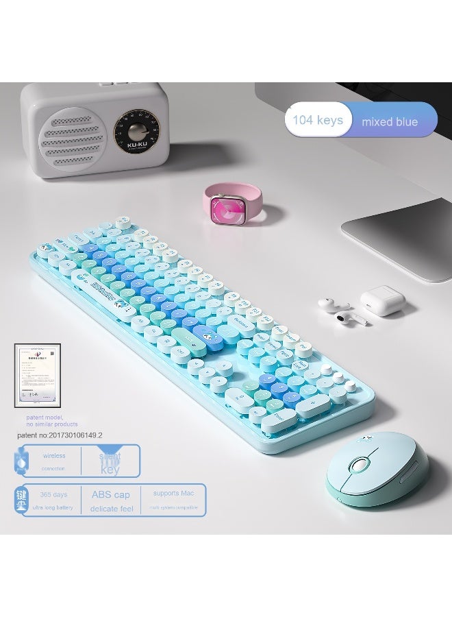 مجموعة كيبورد وفأرة لاسلكية جديدة 2025 - أداة عمل صامتة ذات تصميم جذاب