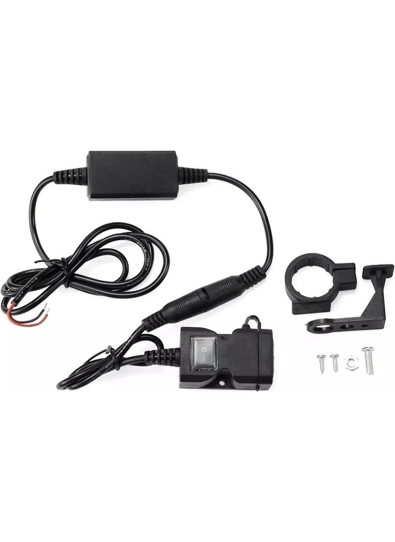 Autoline Motorcycle USB Charger Dual Port 12V Waterproof  - Image 1
