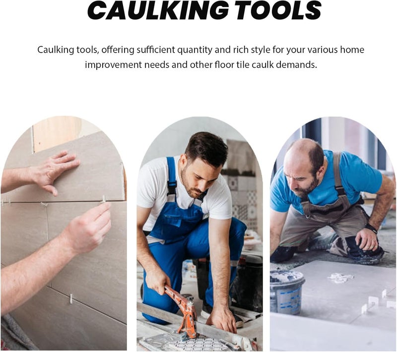 9pcs Caulk Finishing Tool Kit with Metal Ball Tile Joint Pressing Tools for Bathroom Kitchen Floor Tile Grout Repair and Sealant Smoothing - Image 2