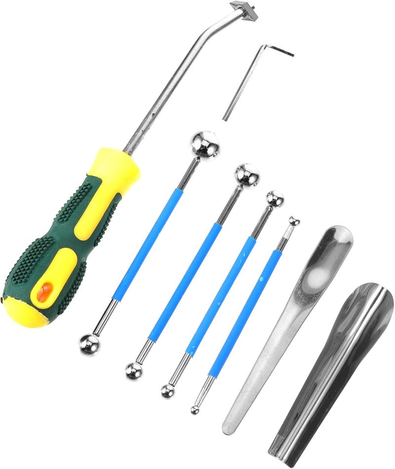 9pcs Caulk Finishing Tool Kit with Metal Ball Tile Joint Pressing Tools for Bathroom Kitchen Floor Tile Grout Repair and Sealant Smoothing - Image 1
