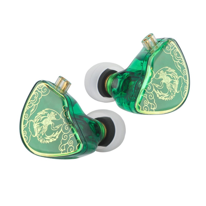 Linsoul TANGZU Wan’er S.G HiFi 10mm Dynamic Driver PET Diaphragm in-Ear Earphone with Ergonomic Shape, Detachable Recessed 2Pin OFC Braided Cable for Audiophile Musician DJ Stage(Green, with Mic) - Image 2
