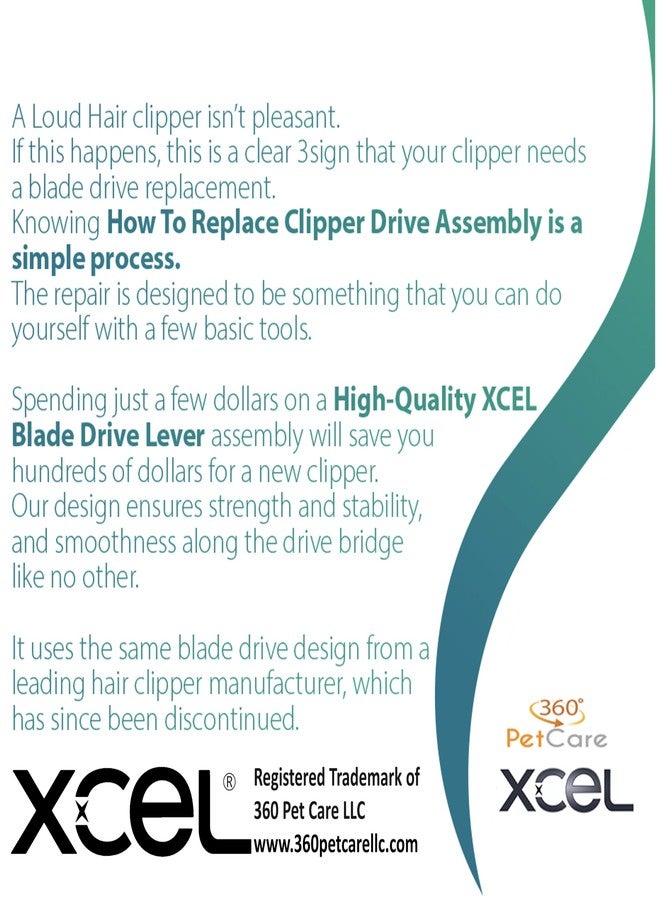 إكسيل استبدال ذراع مجموعة محرك شفرة XCEL لماكينات قص الشعر من نوع Andis (عبوة من قطعتين) - Image 4