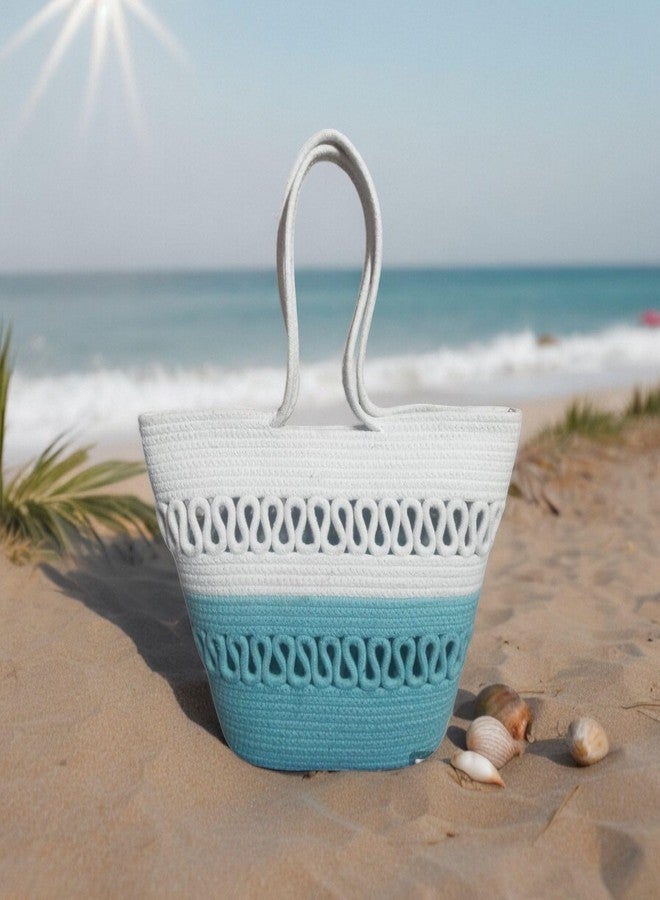 GHATIN Attractive Hand Bag | Extra large Tote Bucket Bag | Handmade Bag | Extra large (LIGHT BLUE) - Image 4