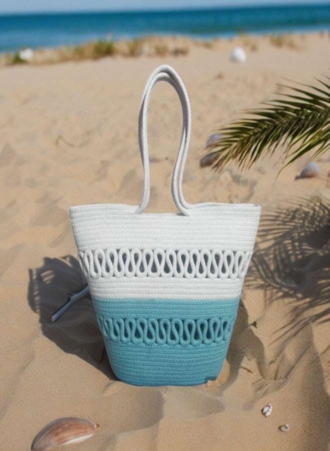 GHATIN Attractive Hand Bag | Extra large Tote Bucket Bag | Handmade Bag | Extra large (LIGHT BLUE) - Image 3