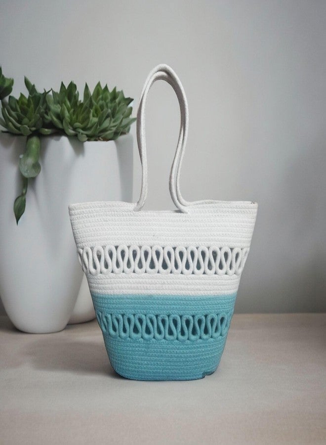 GHATIN Attractive Hand Bag | Extra large Tote Bucket Bag | Handmade Bag | Extra large (LIGHT BLUE) - Image 2