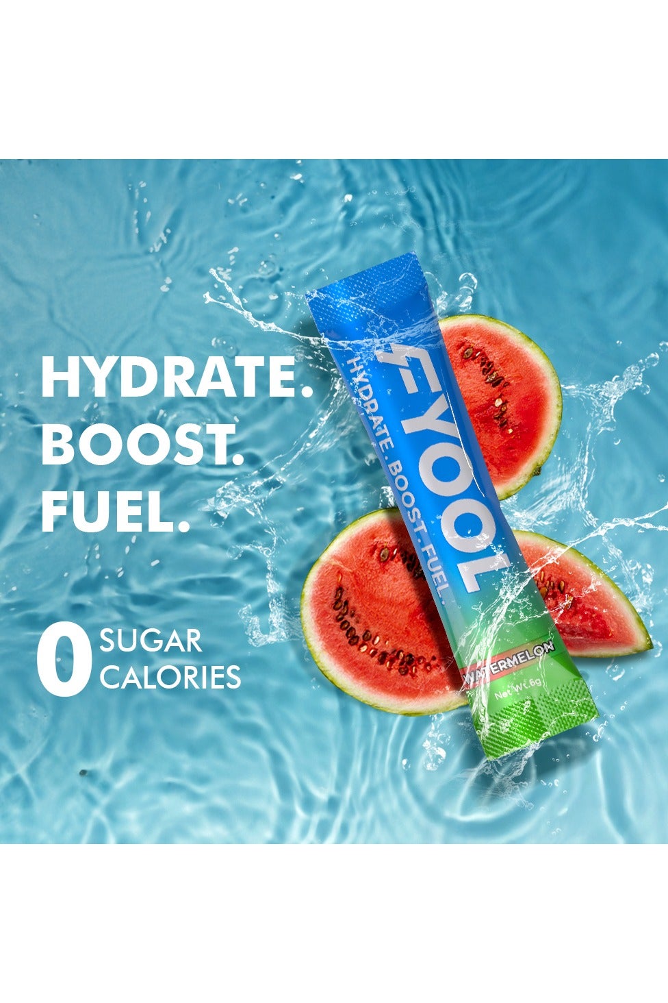 Fyool Hydration Electrolyte Powder| Electrolytes + Vitamins & Minerals | Zero Sugar & Calories | Energy Boost | Gluten-Free | Travel Essentials | Watermelon Flavor | 30 Stick Packs