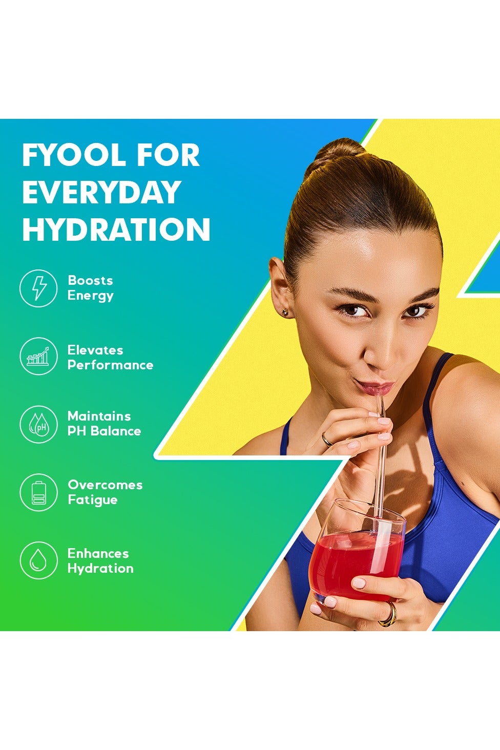 Fyool Hydration Electrolyte Powder| Electrolytes + Vitamins & Minerals | Zero Sugar & Calories | Energy Boost | Gluten-Free | Travel Essentials | Watermelon Flavor | 30 Stick Packs