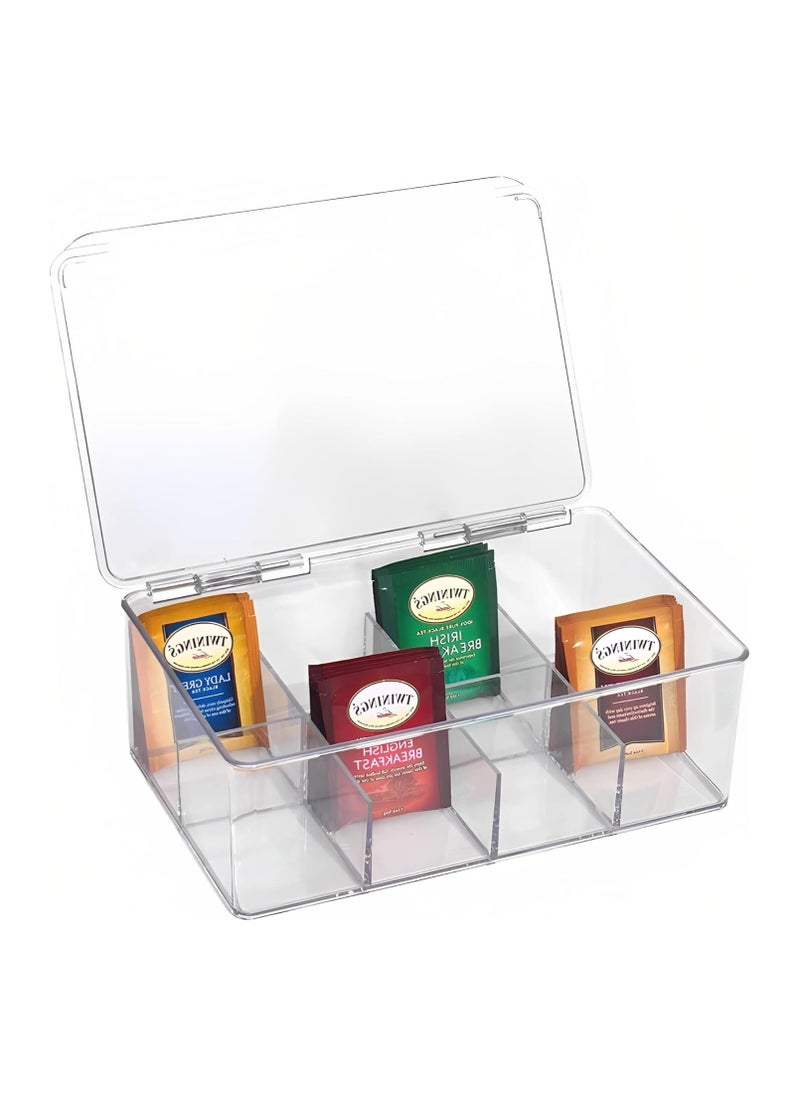 Generic Beauenty Tea Bag Organizer,Stackable Tea Bag Storage with Lid,Coffee and Tea Organizer for Kitchen Pantry Cabinets and Countertops, Holder for Tea Bags,Coffee,Sugar Packets,Condiments,Small Packets + Sticker  - Image 2